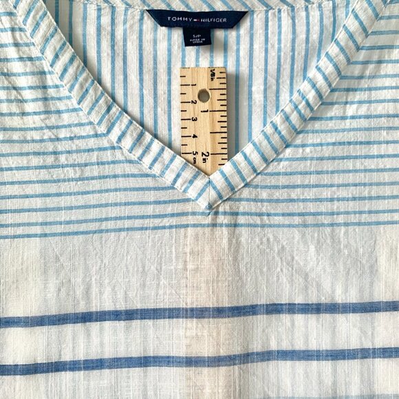 Tommy Hilfiger Sleeveless Oversized Stripped V Neck Top Coastal Grandma Resort - Picture 5 of 12